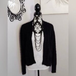 NWOT Shrinking Violet Black Fuzzy Sweater, Sz S